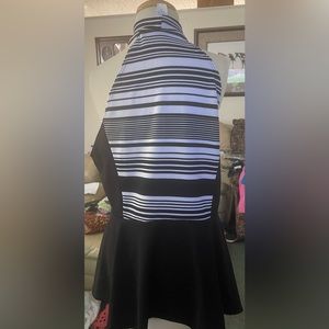 New without tags 2X black white ruffle cute shirt fitted at waist